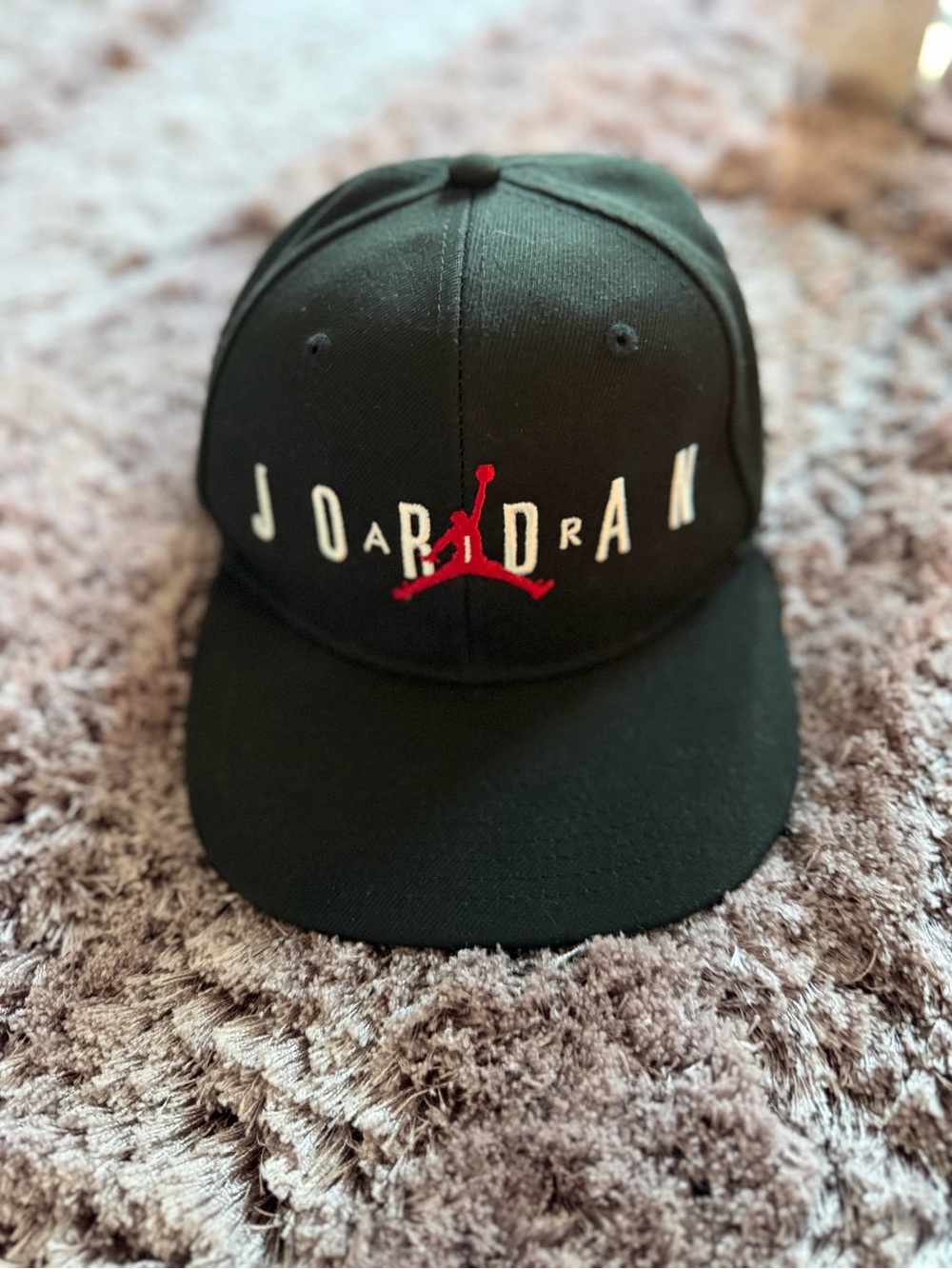 Jordan Youth Black Cap with Red Jumpman Logo